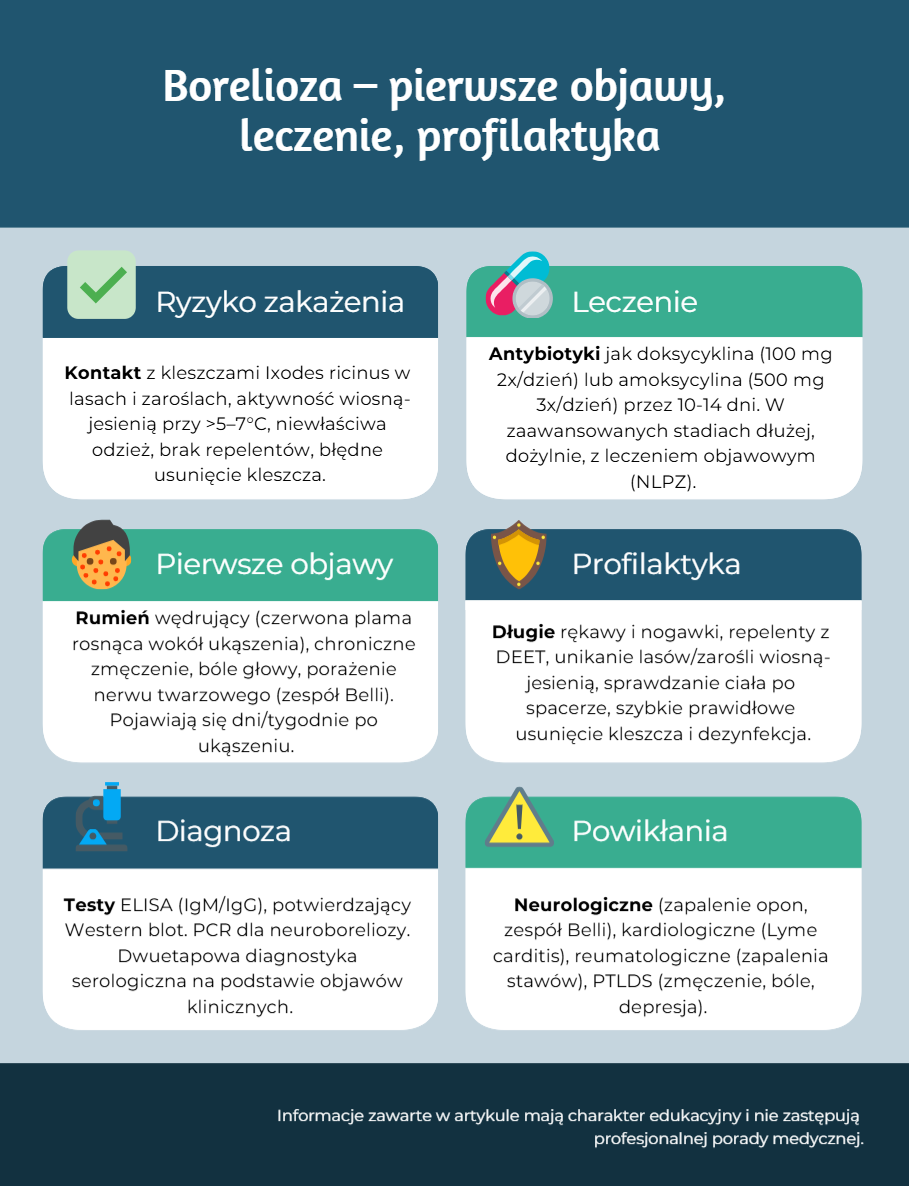 Borelioza objawy, leczenie, profilaktyka